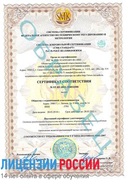 Образец сертификата соответствия Узловая Сертификат OHSAS 18001